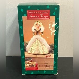 NIB Vintage Hallmark 1995 Happy Holidays Barbie Stocking Hanger‎